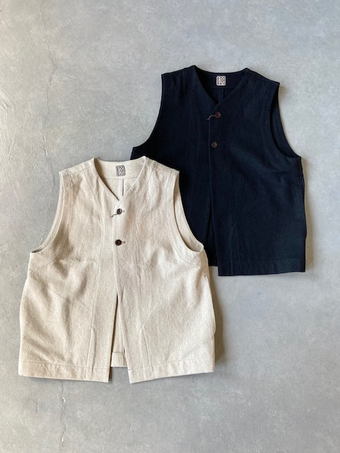 結-yui- COTTO LINEN GABARDINE  2 BUTTON VEST