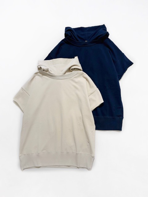 IKITSUKE フードショートスリーブスウェット