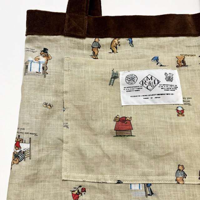 R&D.M.Co- (OLDMAN'S TAILOR) B.B. VELVET LETTERED TOTE BAG