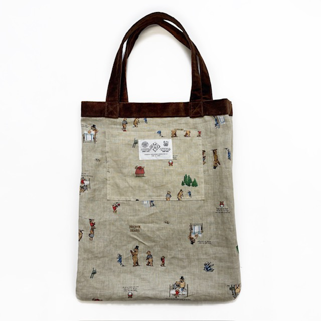 R&D.M.Co- (OLDMAN'S TAILOR) B.B. VELVET LETTERED TOTE BAG