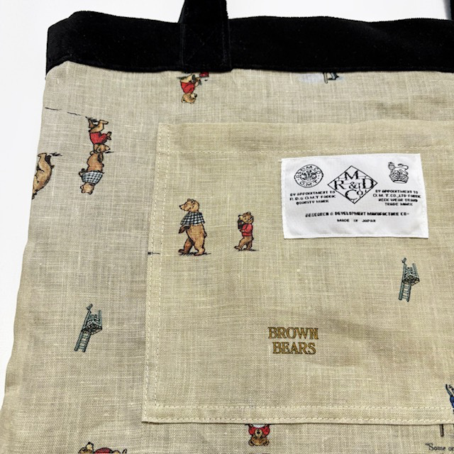 R&D.M.Co- (OLDMAN'S TAILOR) B.B. VELVET LETTERED TOTE BAG