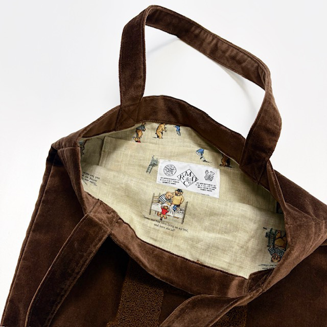 R&D.M.Co- (OLDMAN'S TAILOR) B.B. VELVET LETTERED TOTE BAG