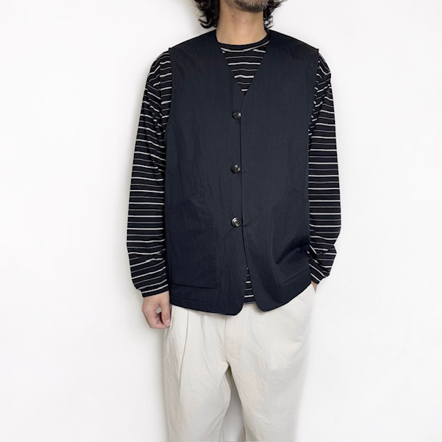 STILL BY HAND コットンナイロンツイルベスト