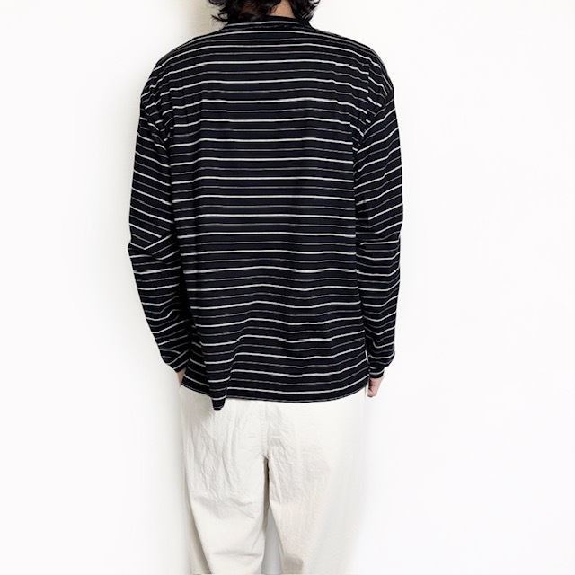 STILL BY HAND コンパクト糸ボーダー長袖T-シャツ
