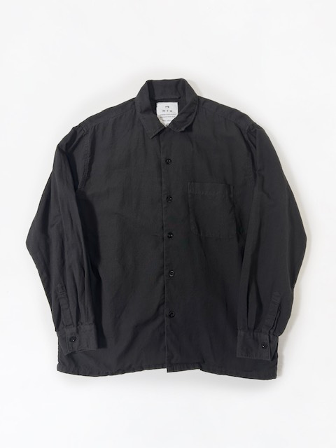 HTS(HARROW TOWN STORES)  COTTON LINEN PLAIN OVERDYE  ONE-UP COLLAR SHIRT