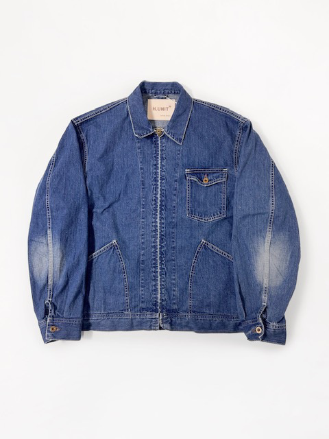 H.UNIT  DENIM ZIP WORK JACKET