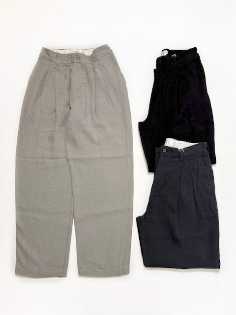 STILL BY HAND  リネン2タックワイドテーパードパンツ