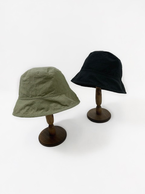 TSUYUMI  WASHED COTTON HENP RIPSTOP  REVERSIBLE BUCKET HAT