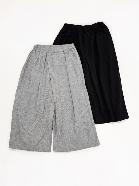 PRIT  綿麻平織ビッグタックワイドパンツ
