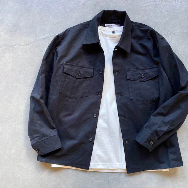 OLDMAN'S TAILOR COTTON LINEN UTILITY SHIRT