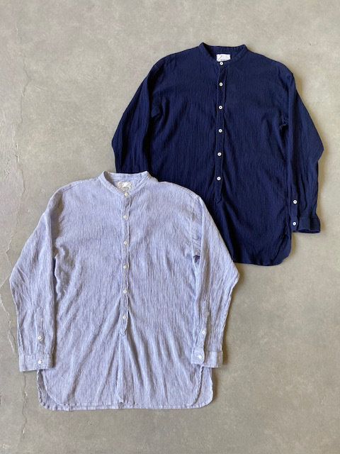 ARMEN  SINGLE GAUZE STRIPE  OVERDYE UTILITY SHIRT
