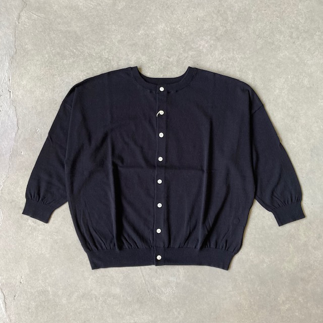 PRIT ハイツイストコットン16G天竺編み   2wayワイドカーディガン