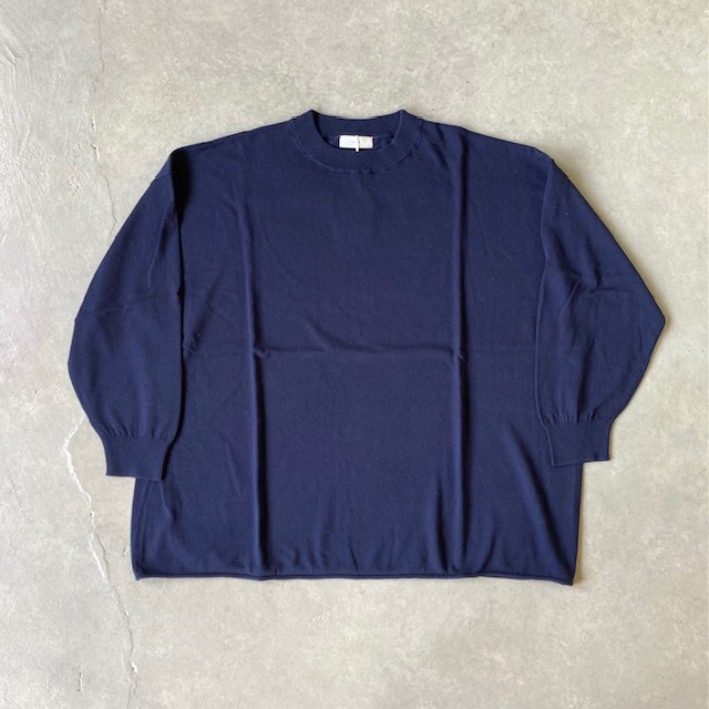 PRIT ハイツイストコットン16G天竺編み   クルーネックワイドプルオーバー