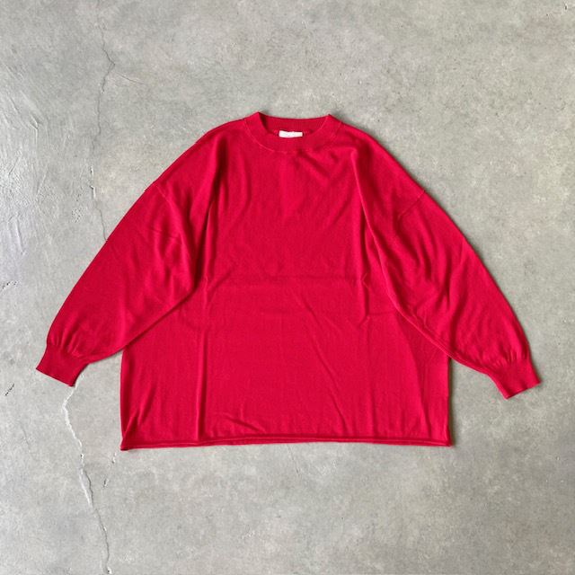 PRIT ハイツイストコットン16G天竺編み   クルーネックワイドプルオーバー