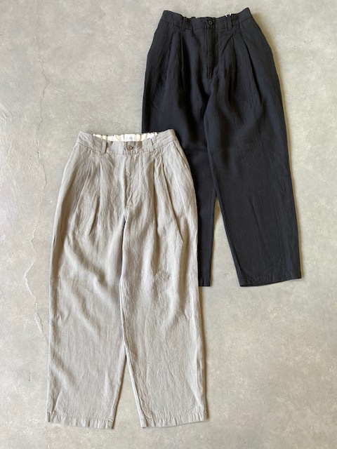 STILL BY HAND  リネン2タックワイドテーパードパンツ