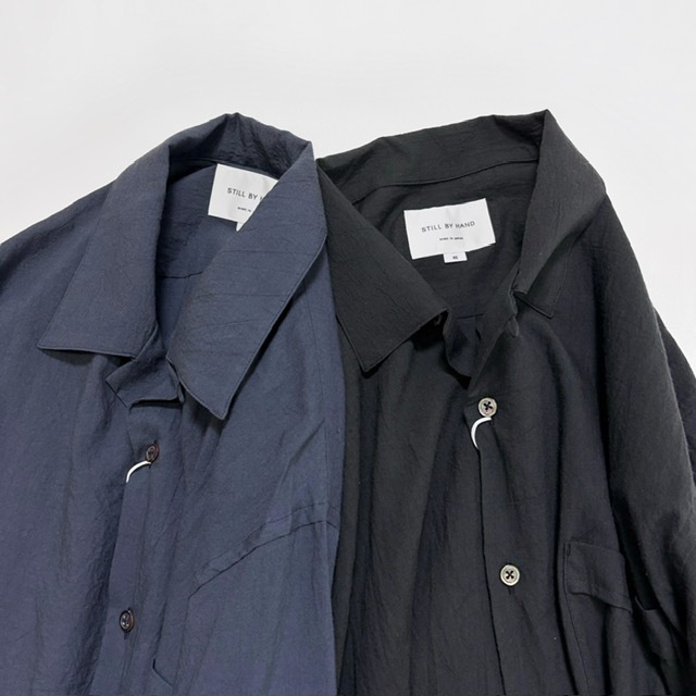 STILL BY HAND コットンシルクオープンカラーシャツ