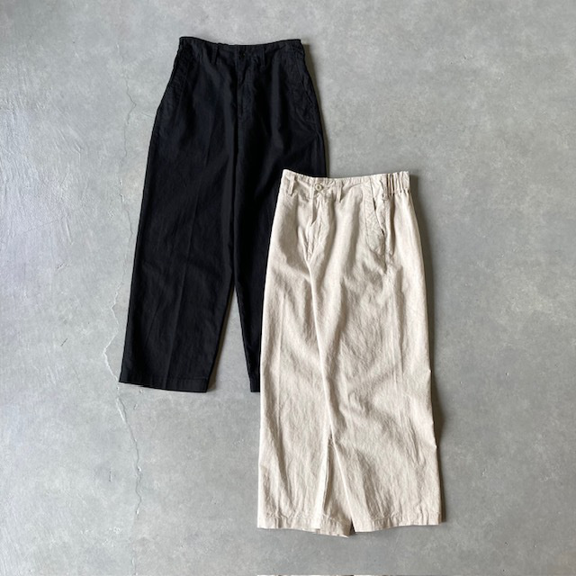 D.M.G リネンコットンキャンバス  ストレートイージーパンツ