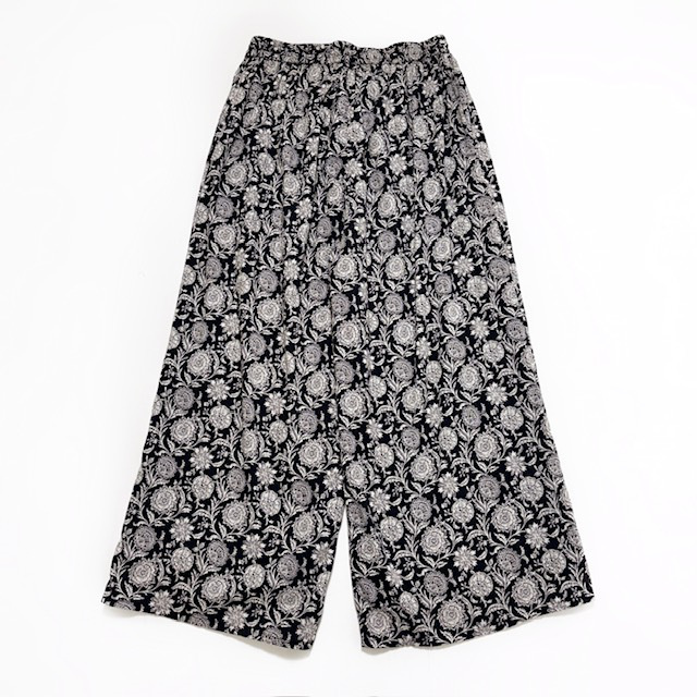 SOIL 80s VOILE TWO TONE FLOWER PRINT WIDE EASY PANTS&nbsp;