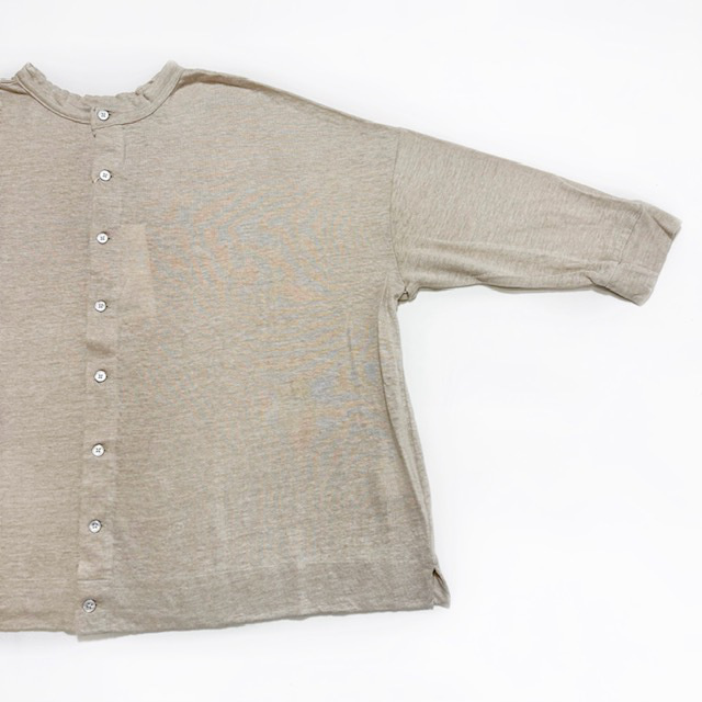 PRIT ヨーロッパリネン天竺7分袖 2wayワイドカーディガン