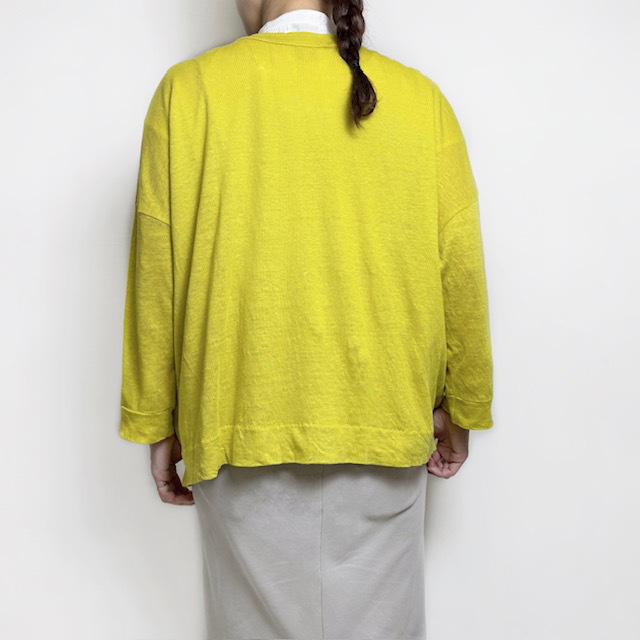 PRIT ヨーロッパリネン天竺7分袖 2wayワイドカーディガン