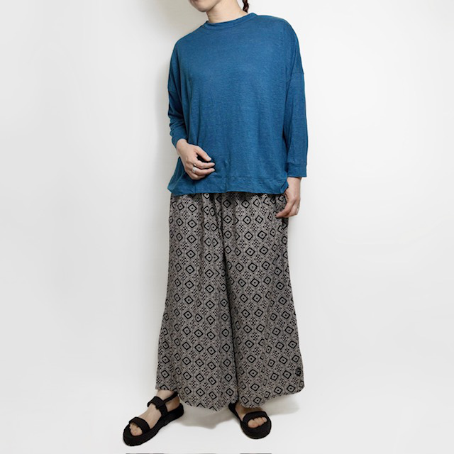 PRIT ヨーロッパリネン天竺7分袖 2wayワイドカーディガン