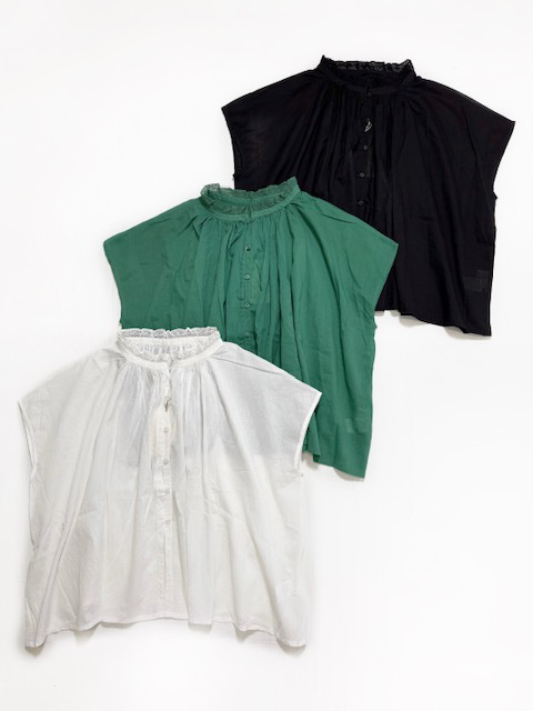 SOIL  VOILE LACE NECK  LACE GATHERED SMOCK