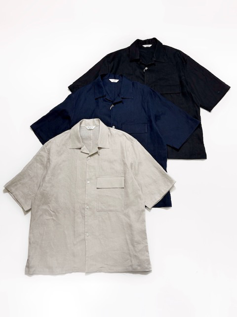 STILL BY HAND  フレンチリネンオープンカラーシャツ