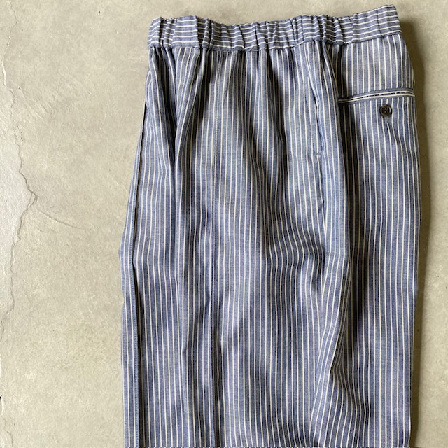 SOIL INDIGO TWILL STRIPE  EASY TAPERED PANTS