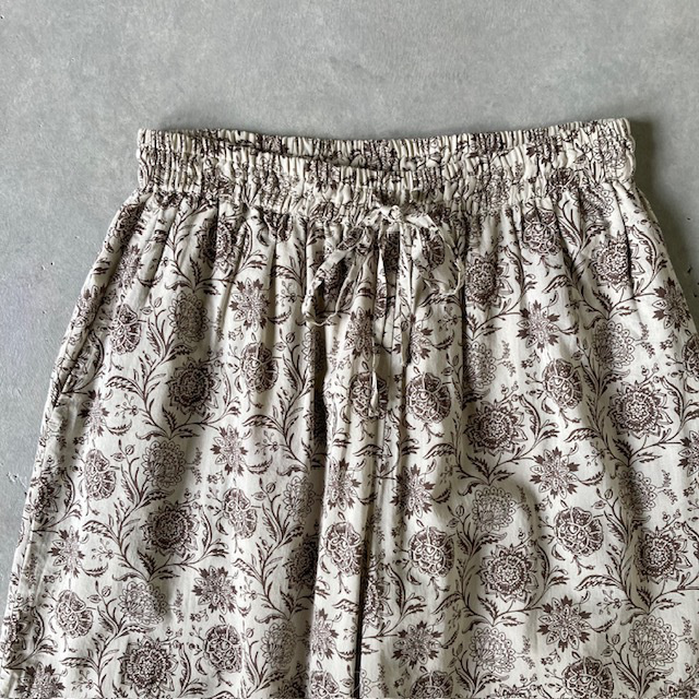 SOIL 80s VOILE VOILE TWO TONE FLOWER PRINT WIDE EASY PANTS