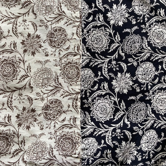 SOIL 80s VOILE VOILE TWO TONE FLOWER PRINT WIDE EASY PANTS