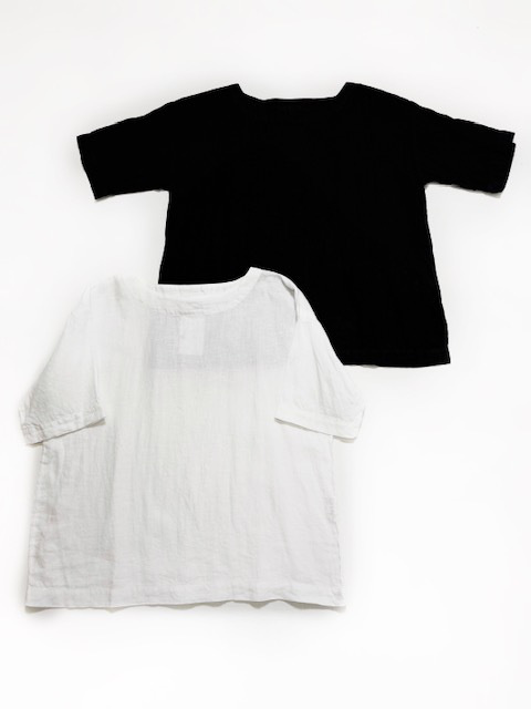 ARMEN  LINEN PLAIN OVERDYE  BOAT NECK S/SL SHIRT