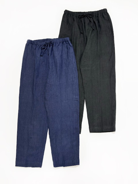 Lelill  リネンベルテッドワイドパンツ