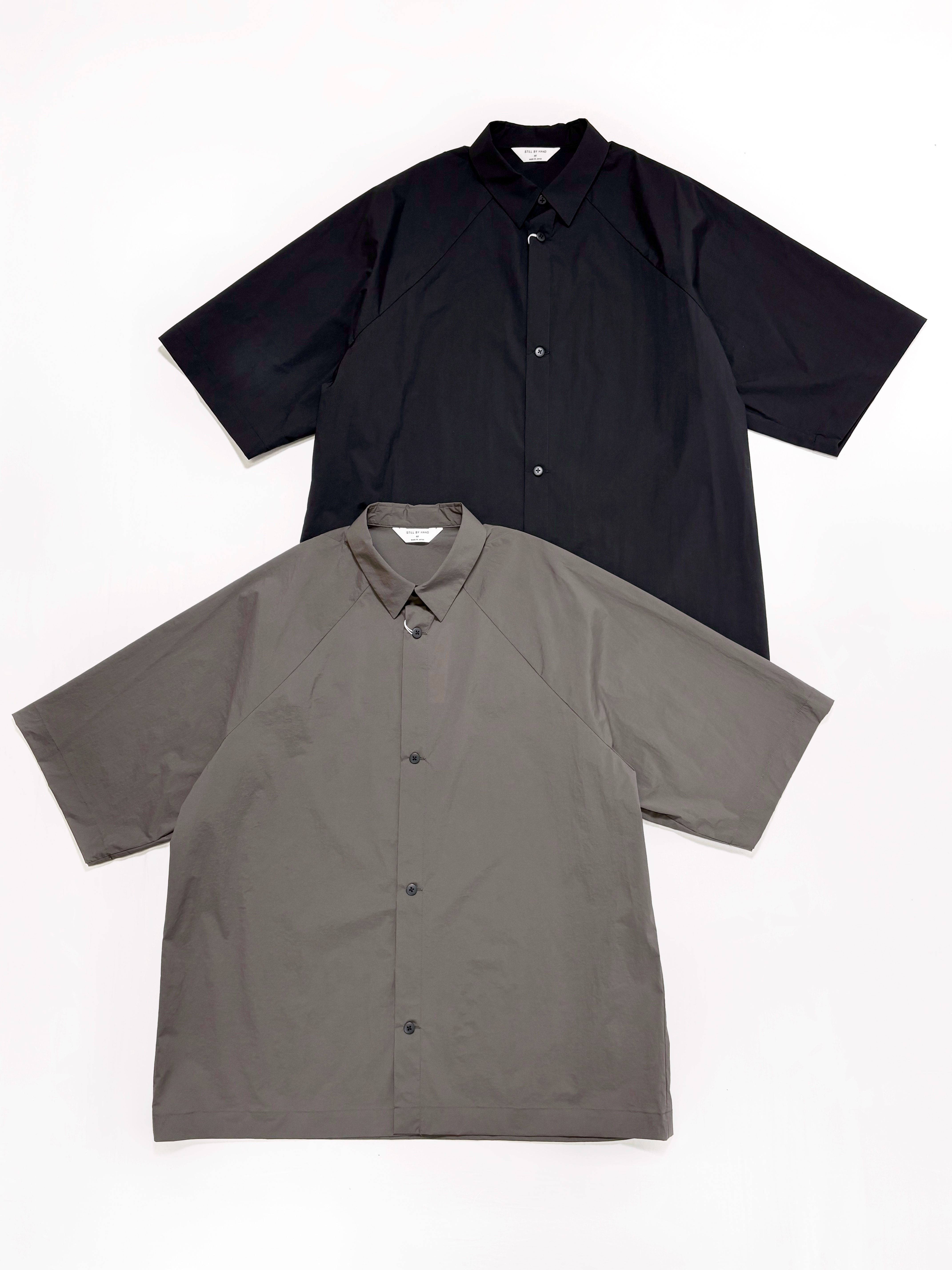 STILL BY HAND ラグランスリーブナイロンシャツ