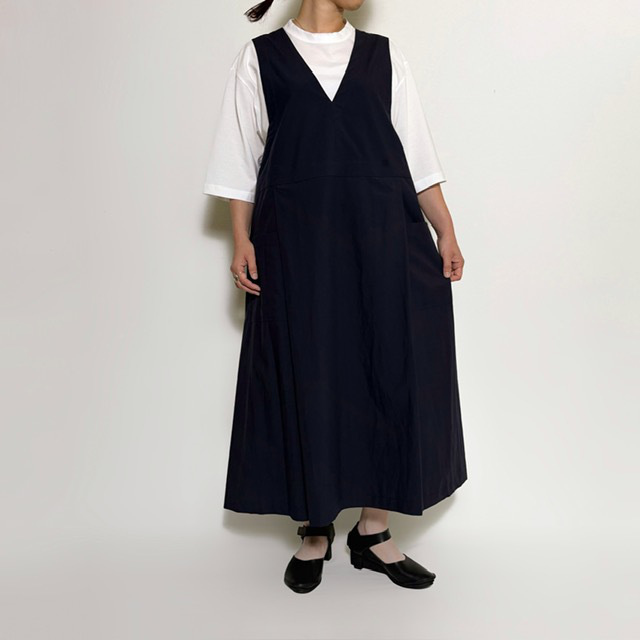 A PIECE OF LIBRARY ファインコットンハリスワンピース
