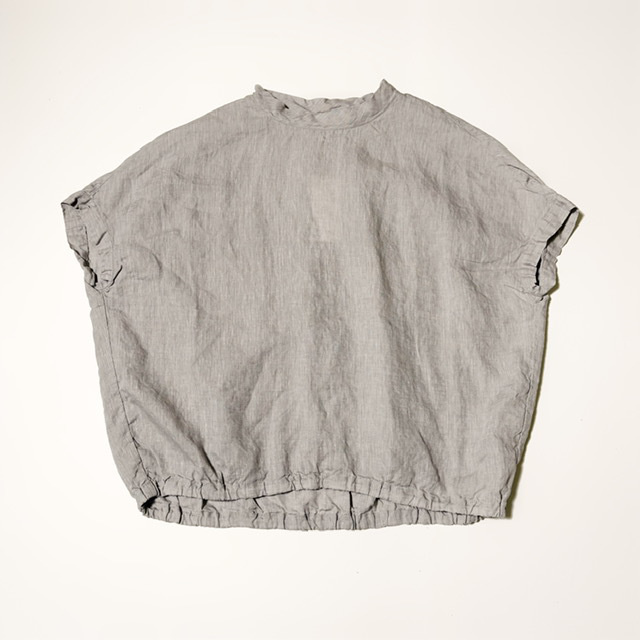 PRIT リネンショートスリーブ 裾ゴムワイドプルオーバー