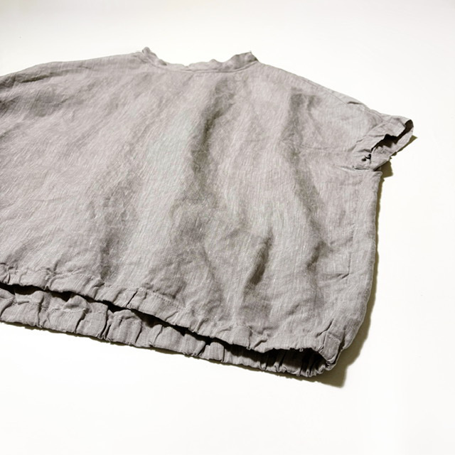 PRIT リネンショートスリーブ 裾ゴムワイドプルオーバー