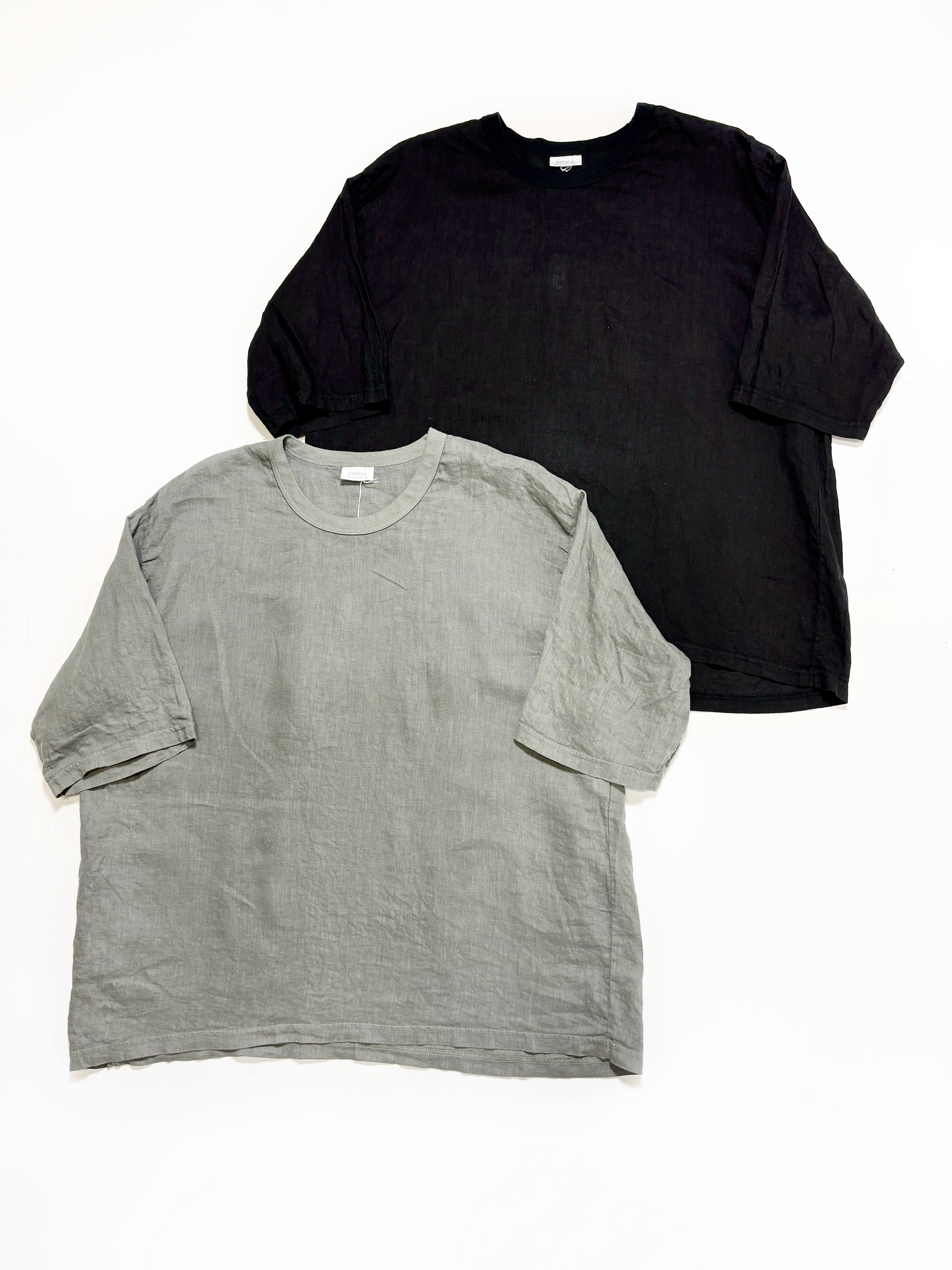 ARTE POVERA　リネン染め WIDEクルーT(半袖)
