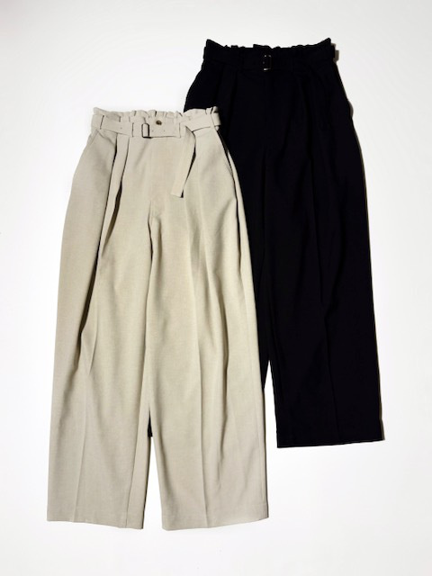 Lelill  ベルテッドワイドパンツ