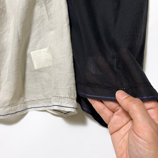 SOIL SUPER FINE VOIL with SELVEGE FRILL COLLAR FRENCH/SL SHIRT