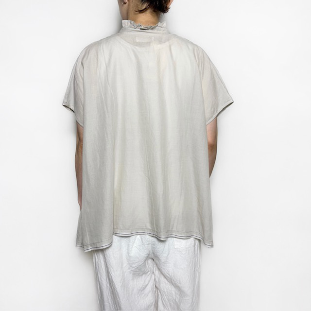 SOIL SUPER FINE VOIL with SELVEGE FRILL COLLAR FRENCH/SL SHIRT