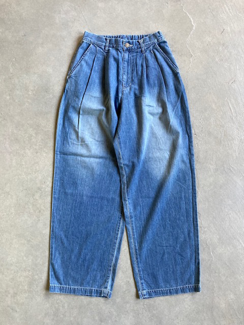 JOHNBULL ライトデニム2タックイージーパンツ