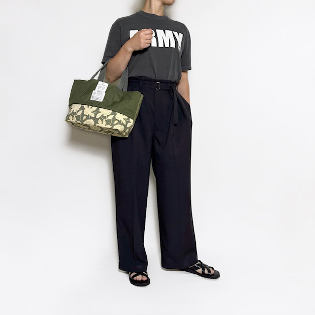 Lelill ベルテッドワイドパンツ