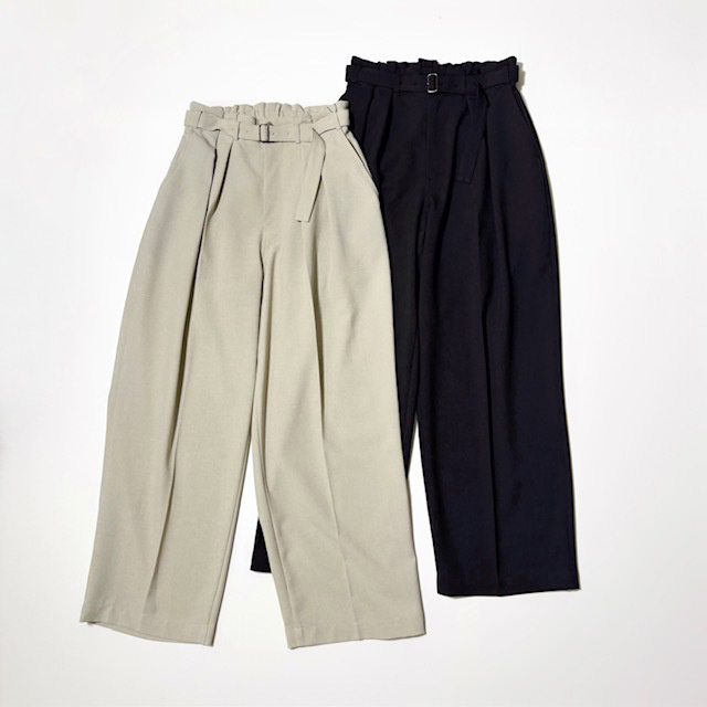 Lelill ベルテッドワイドパンツ