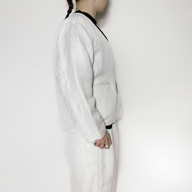 ARTE POVERA セレモニー リネンポリエステル混 ノーカラージャケット