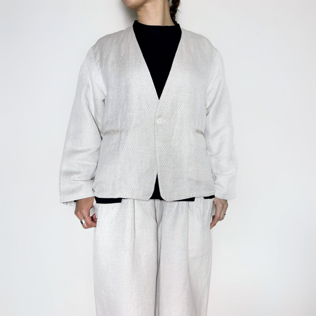 ARTE POVERA セレモニー リネンポリエステル混 ノーカラージャケット