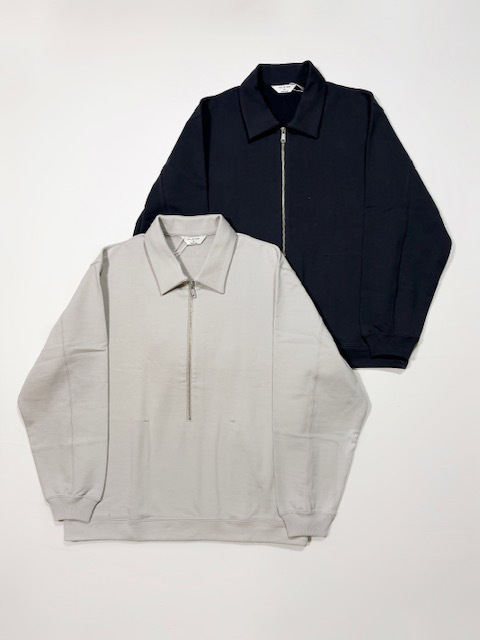 STILL BY HAND フレンチテリーハーフジップ プルオーバースウェット