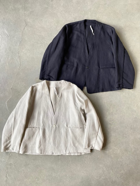 ARTEPOVERA  セレモニー リネンポリエステル混  ノーカラージャケット