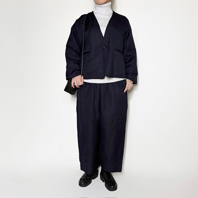 ARTE POVERA セレモニー リネンポリエステル混 ノーカラージャケット