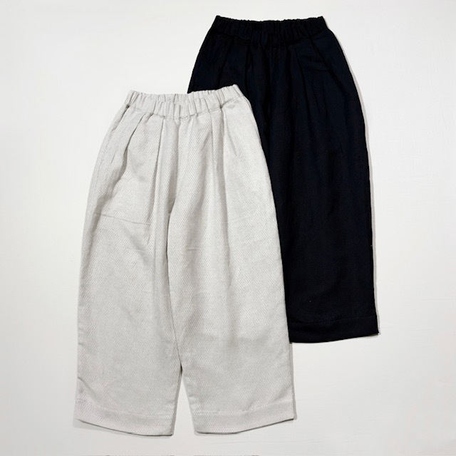 セレモニー リネンポリエステル混 2タックイージーパンツ