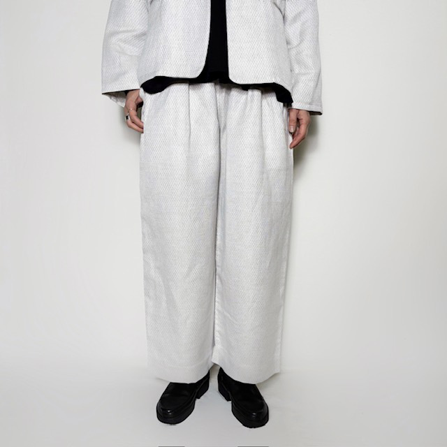 セレモニー リネンポリエステル混 2タックイージーパンツ